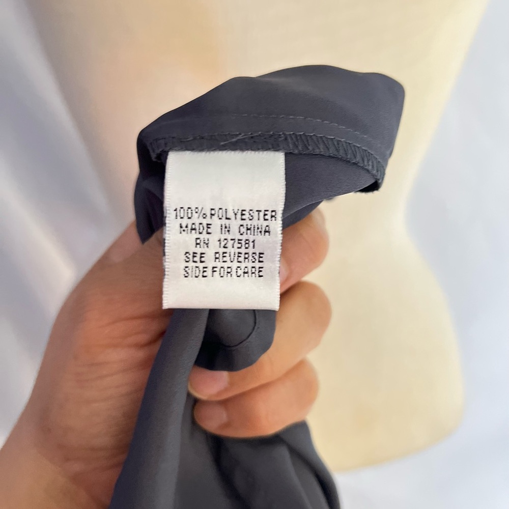 Twisted Gray Button-Front Ruffle Top with Lime Trim - Picture 7 of 7